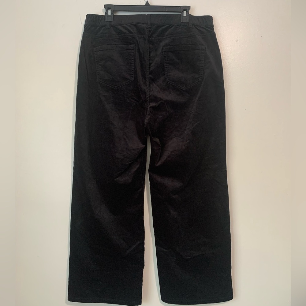 J Jill Black Velveteen Cotton Stretch Pants Jeans Velvet Size 18 Petite